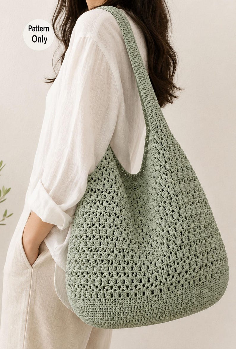 Beach Tote Crochet Pattern | Crochet Market Bag PDF | Summer Shoulder Bag Pattern | Digital Download