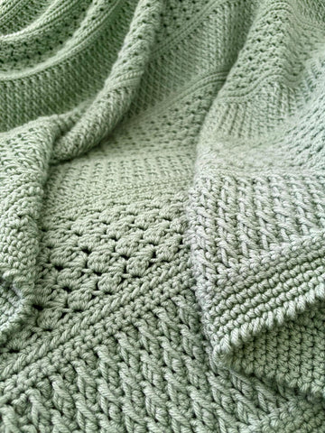Crochet Blanket Pattern PDF | Textured Throw Blanket | Alpine Stitch & Sedge Stitch Afghan | Instant Download pdf