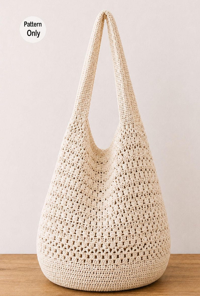Beach Tote Crochet Pattern | Crochet Market Bag PDF | Summer Shoulder Bag Pattern | Digital Download