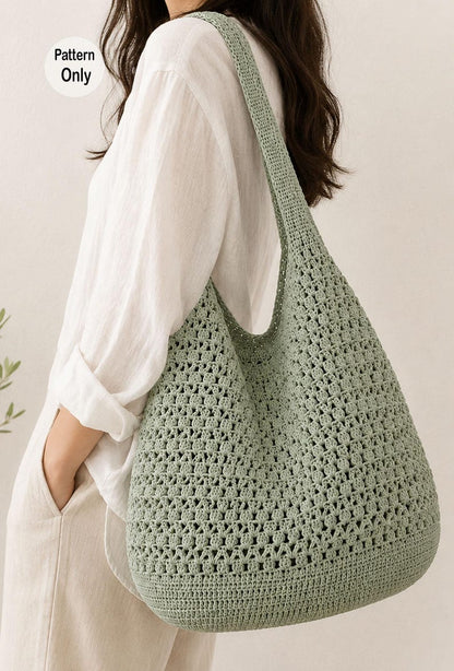 Beach Tote Crochet Pattern | Crochet Market Bag PDF | Summer Shoulder Bag Pattern | Digital Download