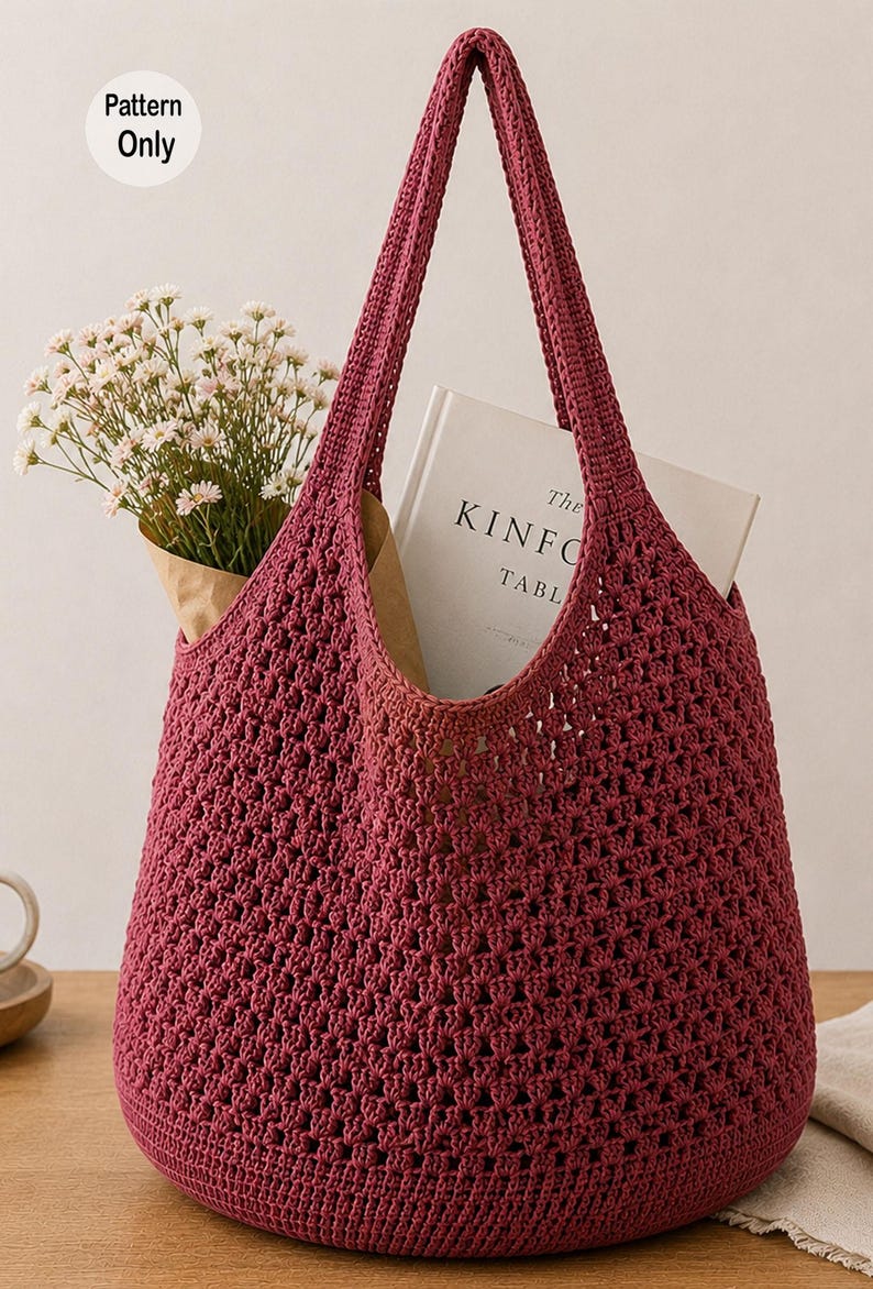 Beach Tote Crochet Pattern | Crochet Market Bag PDF | Summer Shoulder Bag Pattern | Digital Download